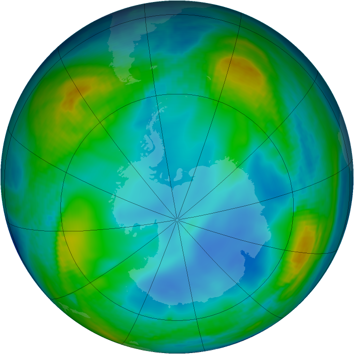 Antarctic ozone map for 23 June 1985